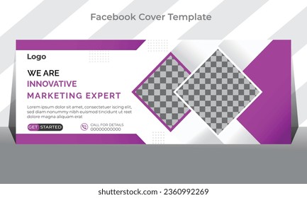 Business marketing Facebook profile cover design template.