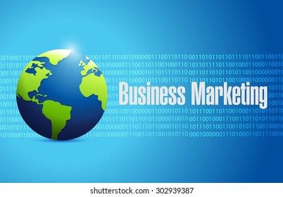 Business Marketing globe binary sign concept illustration design graphic