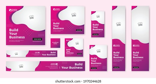 Business Marketing Google Ad Banner Set Template Premium Vector