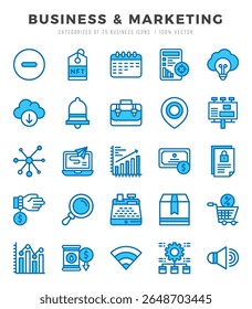 Business and Marketing icon pack for your website. mobile. presentation. and logo design.