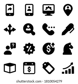 Business and Marketing Icons in Trendy Filled Style 