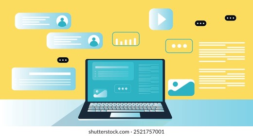 Business Marketing illustrations. Collection of scenes with men and women taking part in business activities. Team man and woman talk, discussion together. Vector modern flat illustration.	
