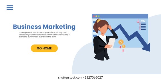 Business Marketing illustrations. Consulting for company performance, analysis concept. Statistics and business statement.