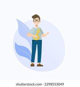 Business Marketing illustrations. Men taking part in business activities. Trendy vector style isolated in white background.
