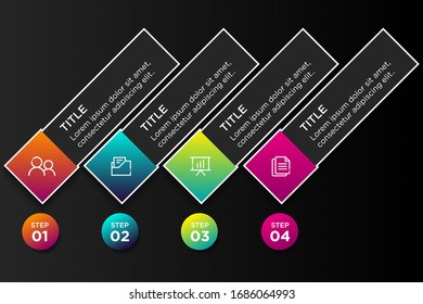Business marketing infographic with 4 steps or options