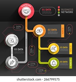 Business marketing infographic template. Vector illustration. Can be used for workflow layout, banner, diagram, number options, web design, timeline elements.