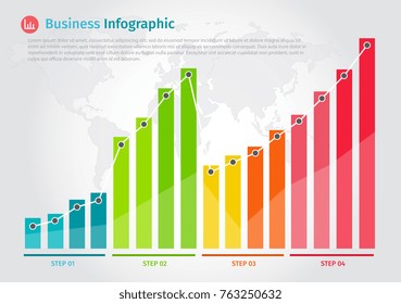 Business and marketing infographics bar graph, illustration vector