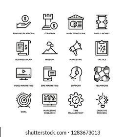 BUSINESS AND MARKETING LINE ICON SET