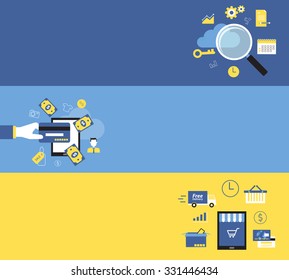 business marketing and on line shopping banner.flat vector.web banner background