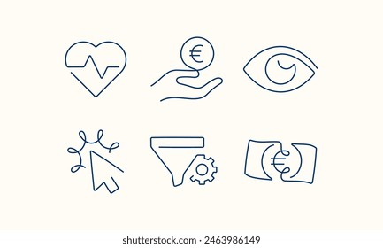 Business and marketing one line vector icons