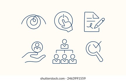 Business and marketing one line vector icons