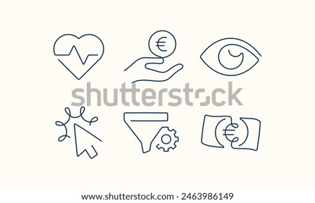 Business and marketing one line vector icons