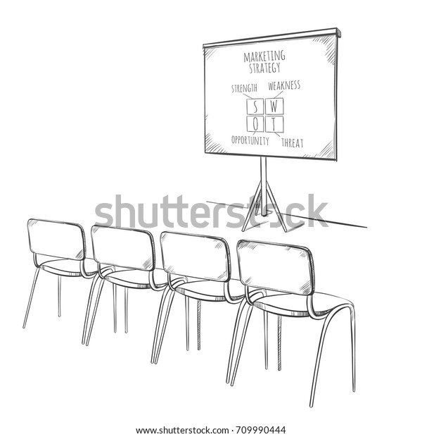 Business Marketing Presentation Template Whiteboard Chairs