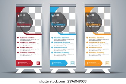 Business Marketing rollup banner design, corporate Business rollup banner Template Design.