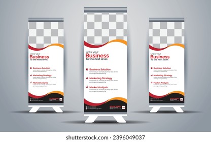 Business Marketing rollup banner design, corporate Business rollup banner Template Design.