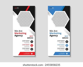 Business Marketing rollup banner design, corporate Business rollup banner Template Design. Digital Marketing Agency rollup banner design.