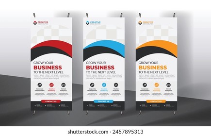 Business Marketing rollup banner design, corporate Business rollup banner Template Design. Digital Marketing Agency rollup banner design.