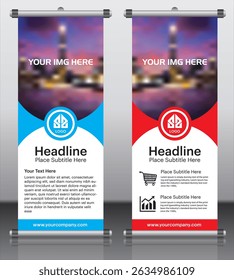 Business Marketing rollup banner design, corporate Business rollup banner Template Design. Digital Marketing Agency rollup banner design.