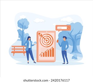 Business marketing.  Seo targeting and performance concept. flat vector modern illustration 