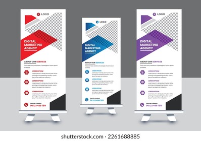 Business marketing service  agency roll up banner or pull up banner  design 