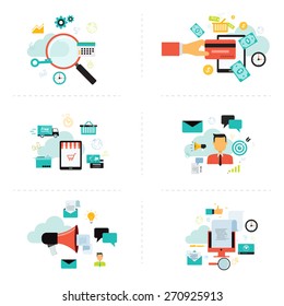 business marketing and shopping on line icon element  for info-graphic 
