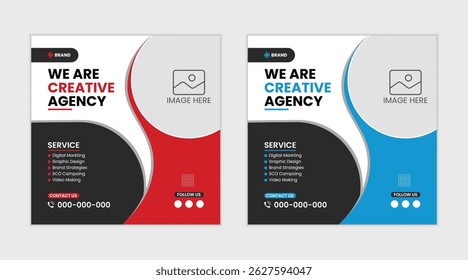 business marketing social media post and web banner template
