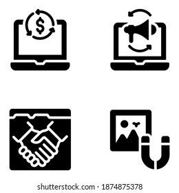 
Paquete de iconos sólidos de Marketing Empresarial