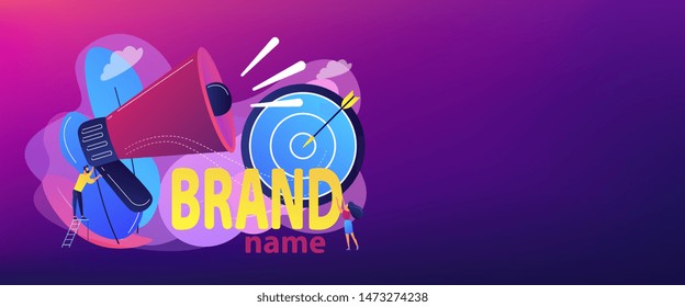 Business Marketing Strategy, Firm Recognition Web Banner Template. Brand Name, Brand Identity System, Product Branding Services Concept. Header Or Footer Banner Template With Copy Space.