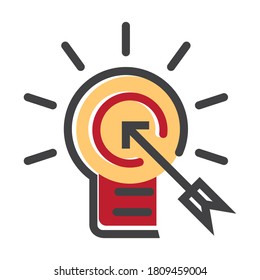 Estrategia de marketing empresarial Icono de color vectorial plano para aplicaciones o sitios web