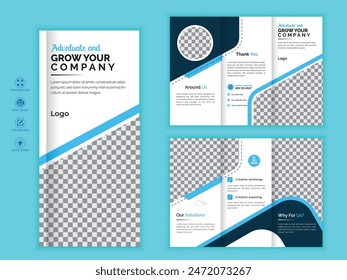  Business Marketing Tri fold brochure design,digital marketing brochure vector template,editable eps file