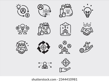 business and marketing  Vector Flat Line Icons