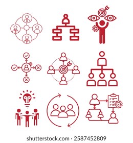 business and marketing  Vector Flat Line Icons
