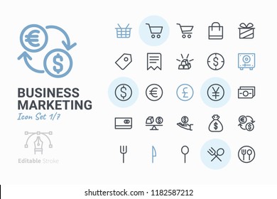 Business Marketing Vector Icon Set 1