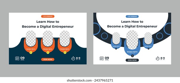 Business marketing webinar banner template
