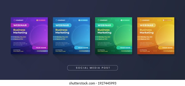Business marketing webinar social media post template