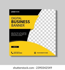 Business marketing webinar social media post template. Set of Editable square business web banner design template background. Suitable for social media post, story and web ads.