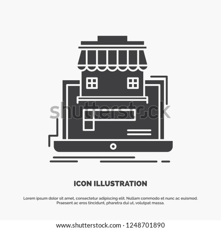 business, marketplace, organization, data, online market Icon. glyph vector gray symbol for UI and UX, website or mobile application