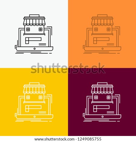 business, marketplace, organization, data, online market Icon Over Various Background. Line style design, designed for web and app. Eps 10 vector illustration