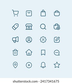 Business, Marketplace UI icon set. For Ecommerce and Online shopping outline icon styles.