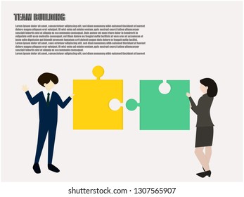 business matching - connecting puzzle elements