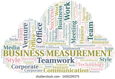 Business Measurement word cloud. Collage made with text only.