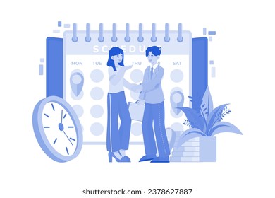 Business Meeting Appointment Illustration concept on a white background