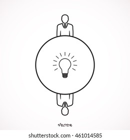business meeting brainstorming strategy vector icon 