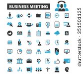 business meeting, community, human resources, management icons, signs vector concept set for infographics, mobile, website, application 