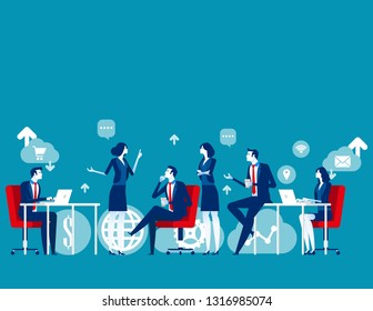 Business meeting. Concept business vector illustration, Brainstroming, Analysis and Planning, Colleagues