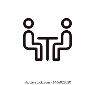 Business meeting. Conference businessman meeting icon vector