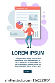 Business meeting and data analysis concept, project management, financial analysis, business strategy. Isometric men work. Vector illustration on white background.