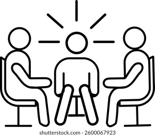 Business Meeting Discussion Icon with Transparent Background – Teamwork Collaboration, Corporate Strategy, Professional Communication, Vector Illustration
