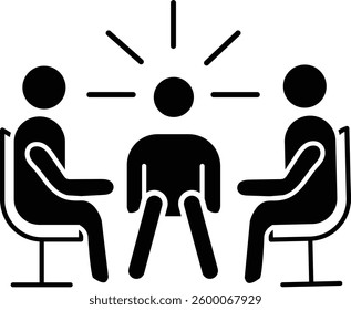 Business Meeting Discussion Icon with Transparent Background – Teamwork Collaboration, Corporate Strategy, Professional Communication, Vector Illustration