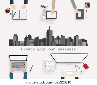 Business meeting flat design concept